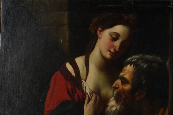 Scuola emiliana del XVIII secolo Carit� romana  - Asta Dipinti Antichi - Associazione Nazionale - Case d'Asta italiane