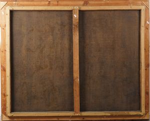 Scuola genovese del XVII secolo Paesaggio con carovana  - Asta Dipinti Antichi - Associazione Nazionale - Case d'Asta italiane