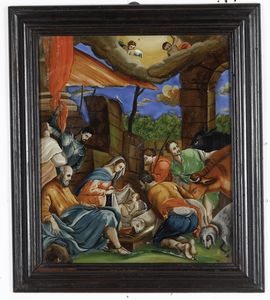 Scuola veneta del XVIII secolo Adorazione dei Pastori e Adorazione dei Magi  - Asta Dipinti Antichi - Associazione Nazionale - Case d'Asta italiane