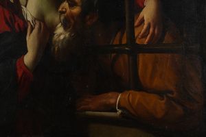 Scuola emiliana del XVIII secolo Carit� romana  - Asta Dipinti Antichi - Associazione Nazionale - Case d'Asta italiane