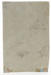 Nicola Grassi, Attribuito a : Figura femminile stante e figura di uomo  - Asta Dipinti Antichi - Associazione Nazionale - Case d'Asta italiane