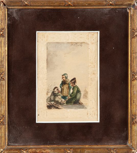 Sebastiano  De Albertis : Intorno al fuoco  - Asta Dipinti del XIX e XX Secolo - Associazione Nazionale - Case d'Asta italiane