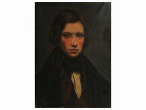 Scuola dell'Italia settentrionale della fine del XIX secolo : Ritratto di gentiluomo - Ritratto di gentildonna  - Asta Una casa fiorentina - Associazione Nazionale - Case d'Asta italiane