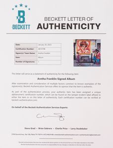 Aretha Franklin � LP firmato � Who's Zoomin' Who? � Cert. Beckett  - Asta Pop Culture / Memorabilia e Card - Associazione Nazionale - Case d'Asta italiane