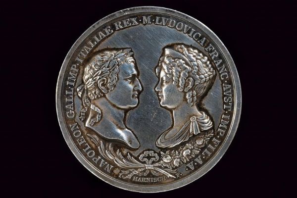 Medaglia per le nozze a Vienna di Napoleone con Maria Luigia d'Austria  - Asta Medaglie, Ordini e Decorazioni - Associazione Nazionale - Case d'Asta italiane
