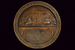 Medaglia per la rassegna della Marina Imperiale in occasione della visita di Hitler a Napoli  - Asta Medaglie, Ordini e Decorazioni - Associazione Nazionale - Case d'Asta italiane