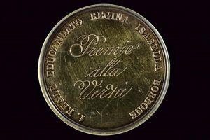 Medaglia emessa per le allieve dei Reali educandati Napoletani, Ferdinando II (1830-59)  - Asta Medaglie, Ordini e Decorazioni - Associazione Nazionale - Case d'Asta italiane