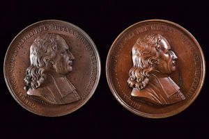 Lotto di due medaglie per il VII congresso degli scienziati a Napoli,  Ferdinando II (1830-59)  - Asta Medaglie, Ordini e Decorazioni - Associazione Nazionale - Case d'Asta italiane