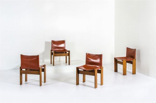 SCARPA AFRA E TOBIA : Quattro sedie mod. Monk  - Asta Asta 147 Design - Associazione Nazionale - Case d'Asta italiane
