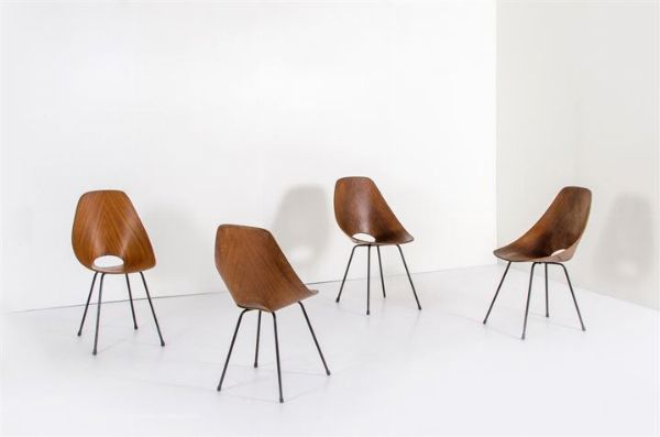 NOBILI VITTORIO : Quattro sedie mod. Medea  - Asta Asta 147 Design - Associazione Nazionale - Case d'Asta italiane