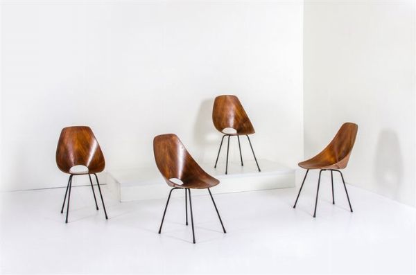 NOBILI VITTORIO : Quattro sedie mod. Medea  - Asta Asta 147 Design - Associazione Nazionale - Case d'Asta italiane