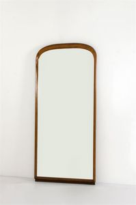PRODUZIONE ITALIANA - Specchiera in legno e vetro specchiato. Marcata Fontanit al retro. Anni '50 cm 194x90
