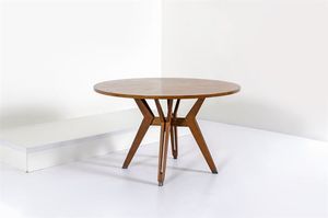 PARISI ICO - Tavolo in legno di teak  sostegni in legno e metallo laccato. Prod. MIM anni '60 cm 70x120