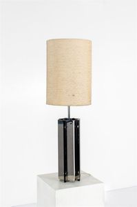 SCIOLARI - Lampada da tavolo in metallo nichelato. Etichetta del produttore Anni '60 h cm 110