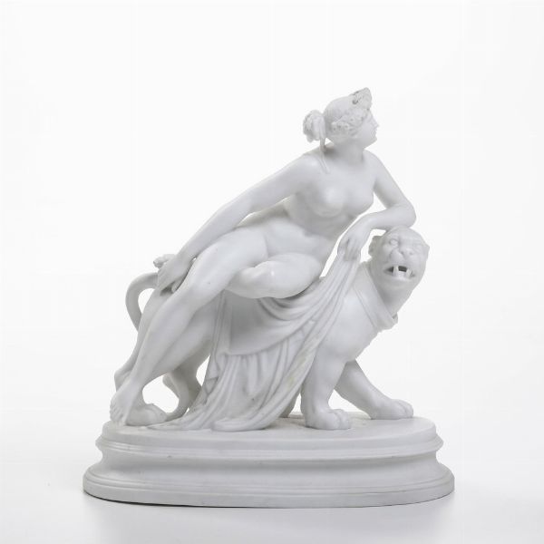 Scultura.<BR>Manifattura indeterminata alla maniera di Royal Copenaghen, seconda met� del XX secolo.<BR>  - Asta Ceramiche - Associazione Nazionale - Case d'Asta italiane