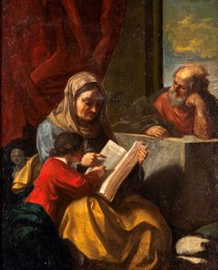 Scuola romana del XVIII secolo - L'educazione della Vergine