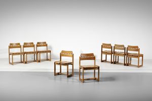 TAPIOVAARA ILMARI (1914 - 1999) - Otto sedie mod. 820 per Montina, San Giovanni Al Natisone