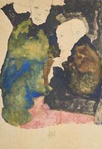 Egon Schiele : Senza titolo  - Asta Arte moderna e contemporanea - Associazione Nazionale - Case d'Asta italiane