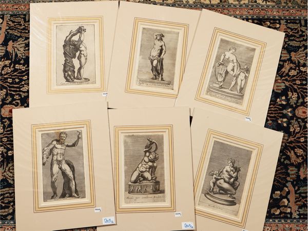 Antiche statue romane  - Asta Dal Grand Tour al magico Oriente. Una collezione di stampe - Associazione Nazionale - Case d'Asta italiane