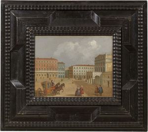 Ignoto XVIII - XIX secolo - Veduta di Piazza della Scala a Milano