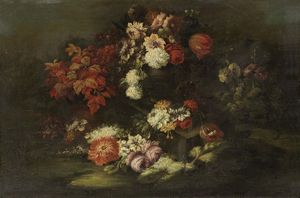 Scuola Italia settentrionale del XVIII secolo - Natura morta con fiori