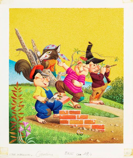 Severino Baraldi : I tre porcellini  - Asta Fairy Tales / Illustrazioni Originali - Associazione Nazionale - Case d'Asta italiane