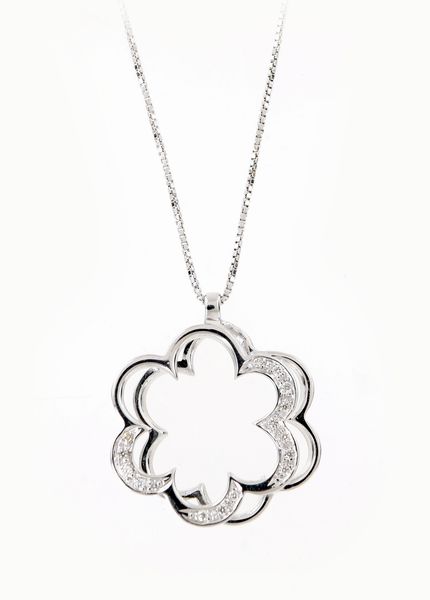 Pendente a fiore in oro e brillanti  - Asta Gioielli e Coralli - Associazione Nazionale - Case d'Asta italiane