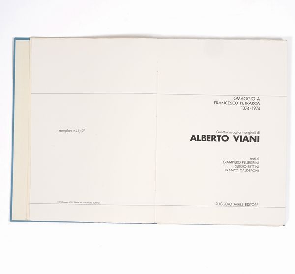 ALBERTO VIANI : Omaggio a Francesco Petrarca  - Asta Modern & Contemporary Prints - Associazione Nazionale - Case d'Asta italiane