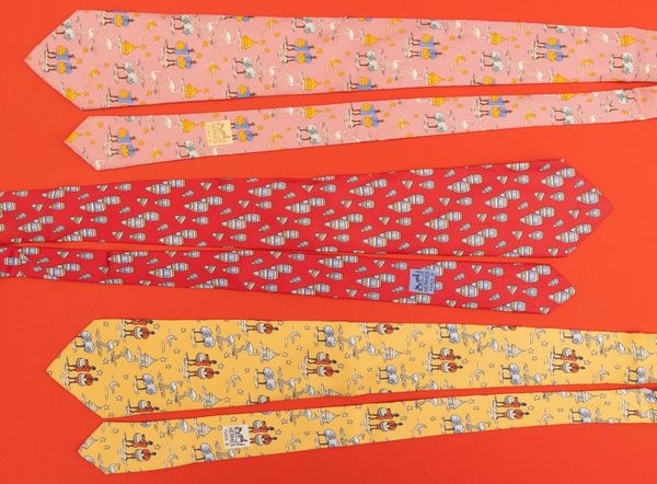 Hermes Lotto di 3 cravatte  - Asta Moda e Accessori for Men - Associazione Nazionale - Case d'Asta italiane