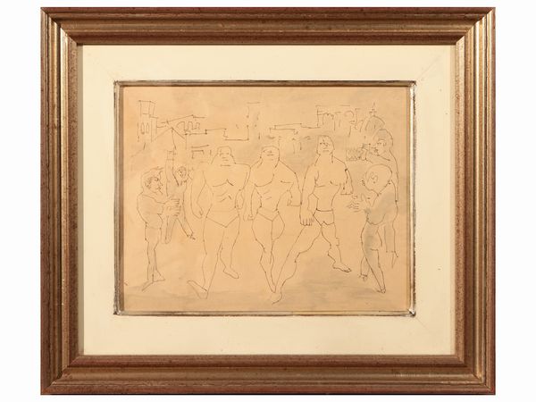 MINO MACCARI : Muscoli in mostra  - Asta Arte Moderna e Contemporanea - Associazione Nazionale - Case d'Asta italiane