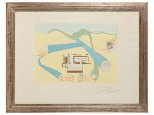 Salvador Dalì - Composizione tratta da Hommage  Leonardo da Vinci 1975