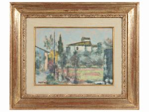 Ardengo Soffici : Casolari a Poggio a Caiano 1950  - Asta Arte Moderna e Contemporanea - Associazione Nazionale - Case d'Asta italiane