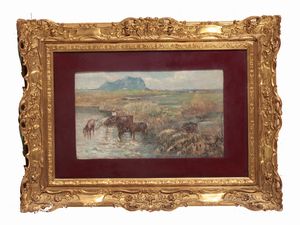 Giulio Aristide Sartorio - Cavalli lungo il fiume