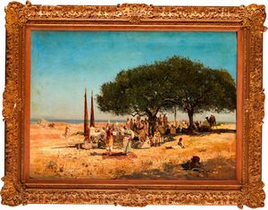 Numa Marzocchi de Bellucci : La festa dell'Ad el Fethour a Tipasa  - Asta Dipinti e Sculture del XIX-XX secolo - Associazione Nazionale - Case d'Asta italiane