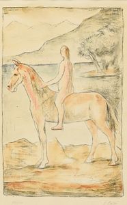 CARLO CARRA' - Figura a cavallo