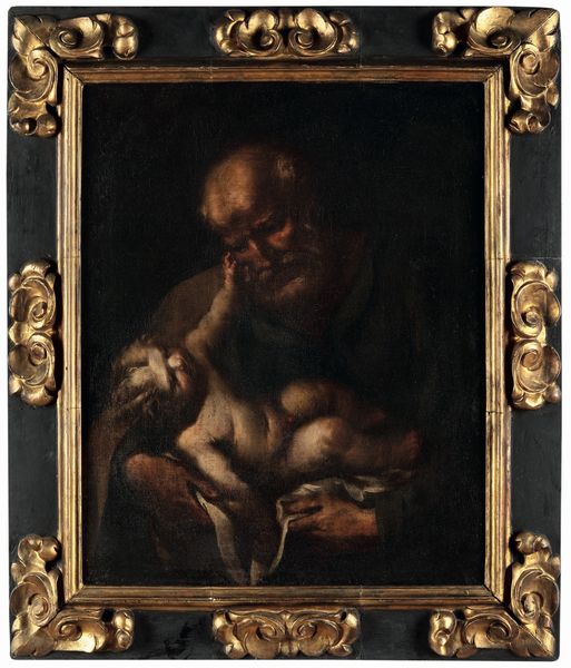 Scuola del XVIII secolo San Giuseppe con il Bambino  - Asta Sei Secoli di Arti e Arredi - Associazione Nazionale - Case d'Asta italiane