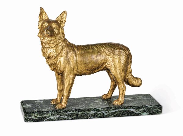 Demetre Chiparus : Cane poliziotto  - Asta Sei Secoli di Arti e Arredi - Associazione Nazionale - Case d'Asta italiane