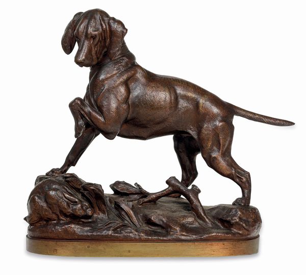 Prosper Le Courtier : Cane che punta  - Asta Sei Secoli di Arti e Arredi - Associazione Nazionale - Case d'Asta italiane