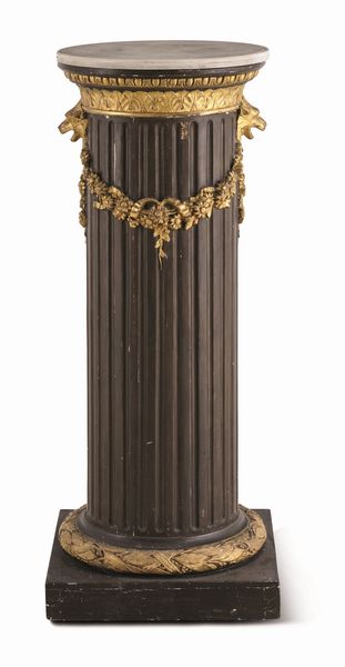 Colonna in legno intagliato, dipinto e dorato. XIX secolo  - Asta Sei Secoli di Arti e Arredi - Associazione Nazionale - Case d'Asta italiane