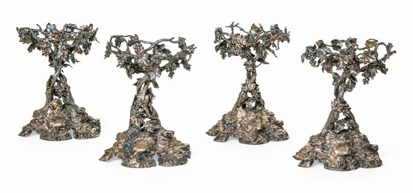 Quattro centrotavola. Londra 1857, argentiere John Samuel Hunt  - Asta Sei Secoli di Arti e Arredi - Associazione Nazionale - Case d'Asta italiane