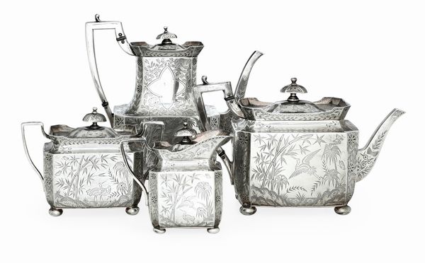 Servizio da t e caff. Londra 1881, argentiere Frederick Sibray & Job Frank Hall  - Asta Sei Secoli di Arti e Arredi - Associazione Nazionale - Case d'Asta italiane