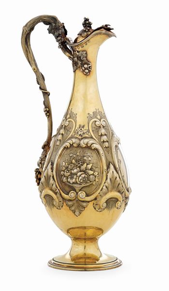 Caraffa. Birmingham, 1863, argentiere Elkington&Co  - Asta Sei Secoli di Arti e Arredi - Associazione Nazionale - Case d'Asta italiane
