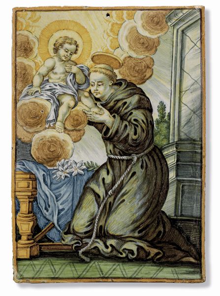 Targa raffigurante SantAntonio <BR>Castelli, verso la fine del XVIII secolo  - Asta Sei Secoli di Arti e Arredi - Associazione Nazionale - Case d'Asta italiane