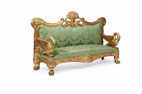 Divano e coppia di poltrone di gusto eclettico. XIX secolo  - Asta Sei Secoli di Arti e Arredi - Associazione Nazionale - Case d'Asta italiane