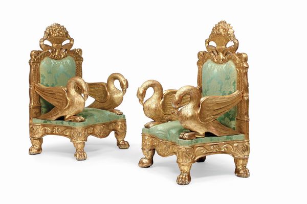 Divano e coppia di poltrone di gusto eclettico. XIX secolo  - Asta Sei Secoli di Arti e Arredi - Associazione Nazionale - Case d'Asta italiane