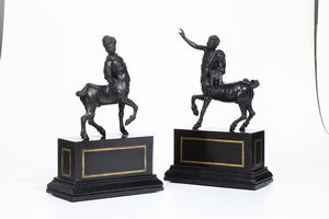 Coppia di centauri. Fonditore del XIX secolo  - Asta Sei Secoli di Arti e Arredi - Associazione Nazionale - Case d'Asta italiane