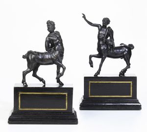 Coppia di centauri. Fonditore del XIX secolo  - Asta Sei Secoli di Arti e Arredi - Associazione Nazionale - Case d'Asta italiane