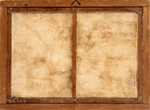Artista attivo in Veneto, seconda metà del XVII - prima metà del XVIII secolo : a) Paesaggio con corso d'acqua, cittadella e due figure; b) paesaggio con ponte di legno. Coppia di dipinti  - Asta Dipinti dal XIV al XIX secolo, con una selezione di sculture - Associazione Nazionale - Case d'Asta italiane