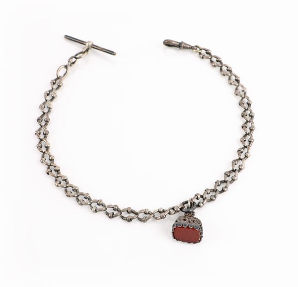 Catena da orologio in argento con sigillo  - Asta Asta a Tempo - Orologi da Tasca da Polso e da Tavolo - Associazione Nazionale - Case d'Asta italiane