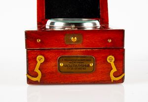 Polet - Cronometro da nave in acciaio a carica remontoir, con pellicola protettiva originale, entro astuccio in legno  - Asta Asta a Tempo - Orologi da Tasca da Polso e da Tavolo - Associazione Nazionale - Case d'Asta italiane